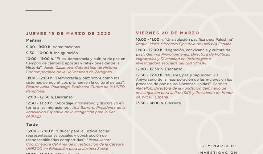 I Congreso Aragón, cultura de paz